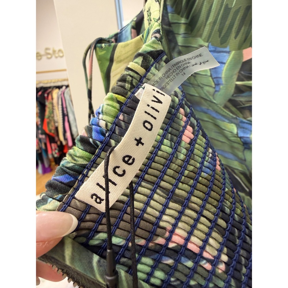 Alice + Olivia Fia Fit-And-Flare Dress Gown in Palm Beach NWT's $995 Cocktail - Picture 8 of 16